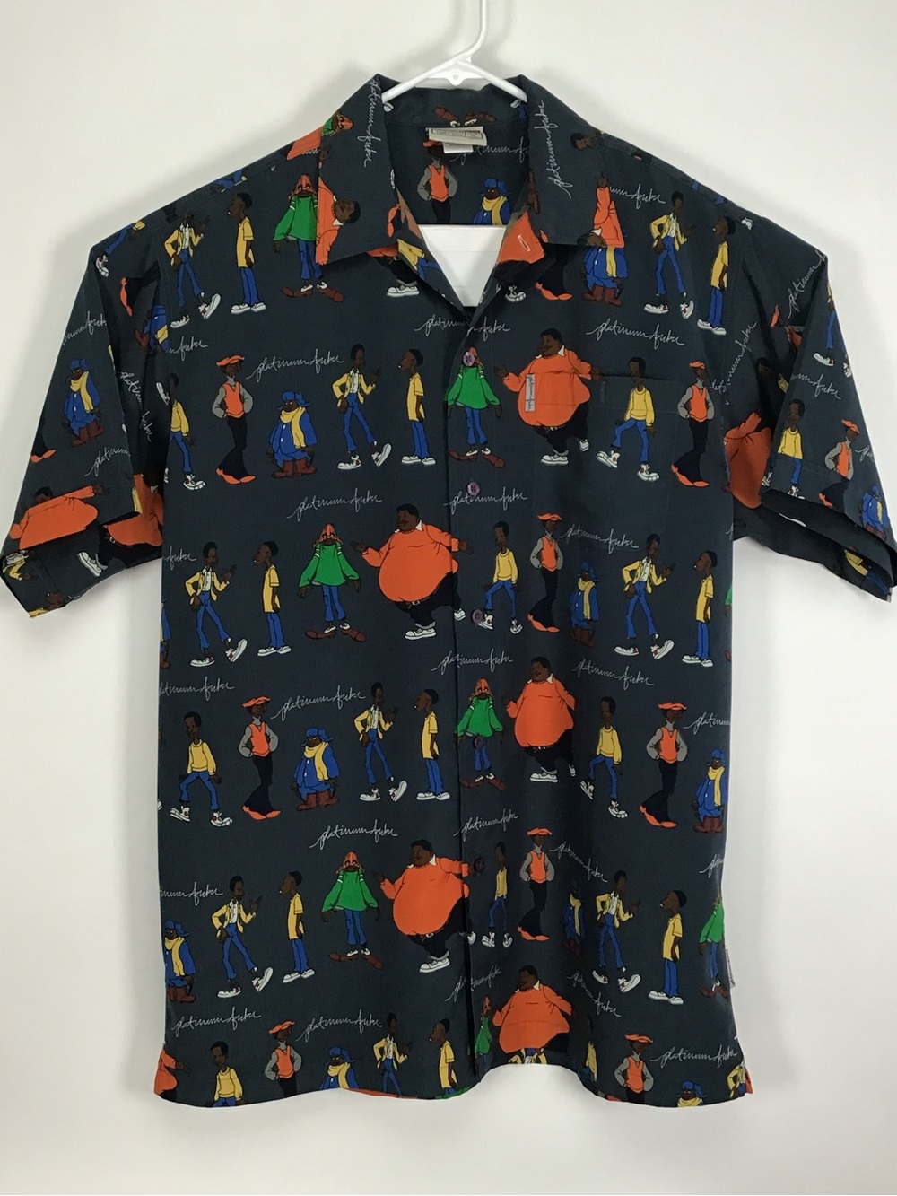Vintage Platinum FUBU men’s Fat Albert short sleeve button up shirt XL